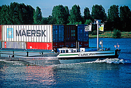 荷兰,商业,驳船,运输
