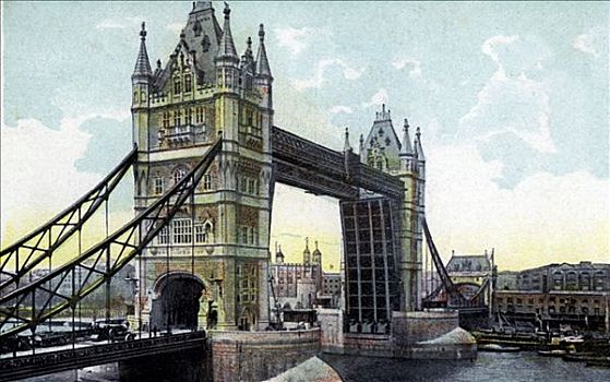 塔桥,伦敦,20世纪,艺术家,未知