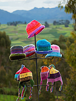 传统,编织,帽子,售出,路边,出售