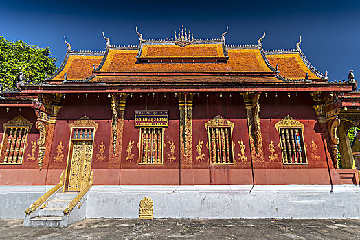 寺院,琅勃拉邦,露天市场,佛教寺庙,老挝