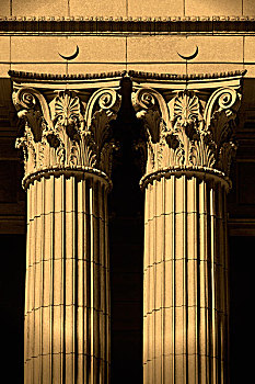 两个,科林斯式,柱子,旧金山,加利福尼亚,美国