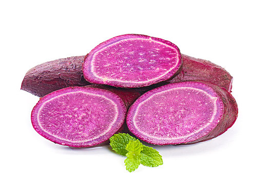 白底上的紫薯