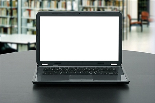 笔记本电脑,留白,显示屏,桌子,图书馆