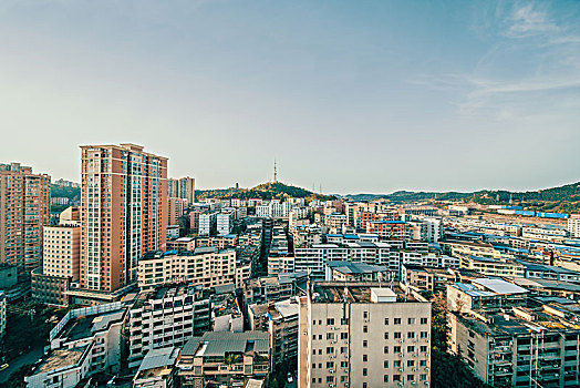 小城夕景,小城日落,四川南部县