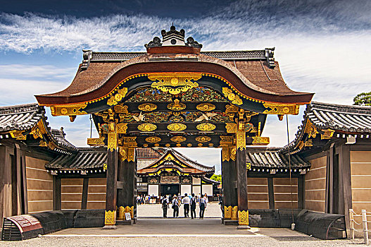 大门,宫殿,二条城,京都,日本