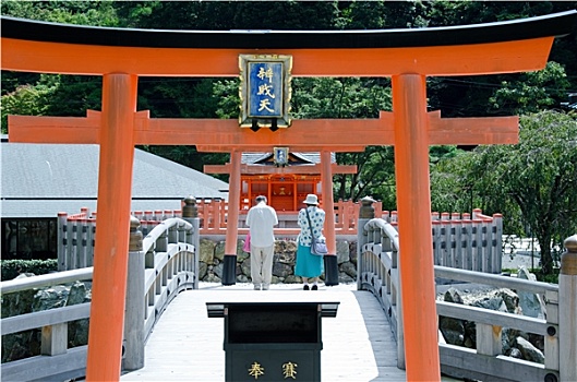 两个人,祈祷,佛教,神祠,日本