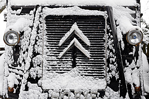 标识,暖气,雪铁龙,老爷车,雪