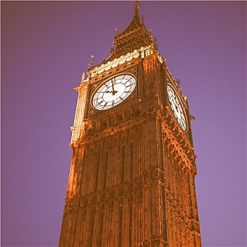 复古,看,大本钟,伦敦