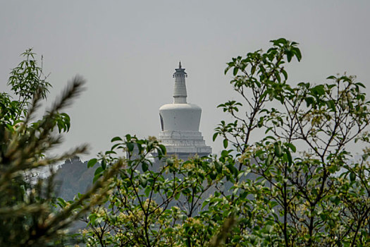 俯瞰北京北海公园白塔