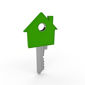 房子,家,钥匙,绿色