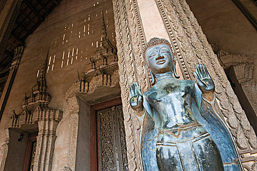 佛像,博物馆,佛教艺术,庙宇,万象,老挝,印度支那,亚洲