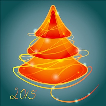 橙色,发光,圣诞树