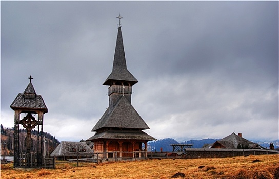 木质,教堂,特兰西瓦尼亚,罗马尼亚