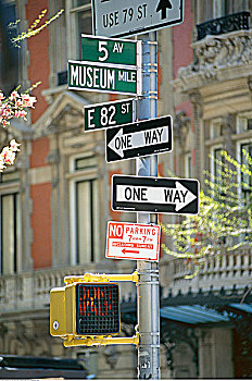 路标,第五大街,纽约,美国