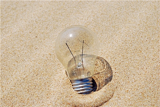 灯泡,沙滩,全球变暖