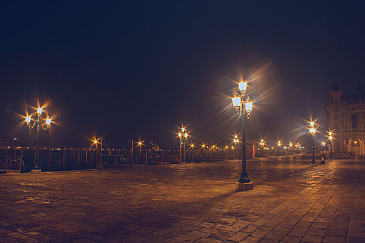 景色,夜晚,威尼斯,意大利