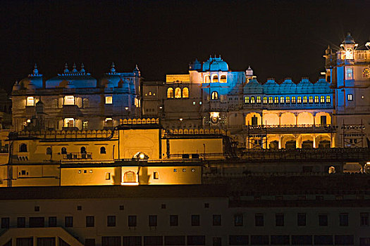宫殿,城市宫殿,乌代浦尔,拉贾斯坦邦,印度
