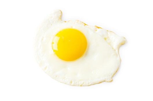 煎鸡蛋,隔绝,白色背景