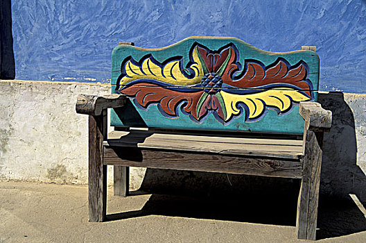 墨西哥,雕刻,长椅,特写