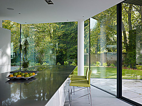 现代,地面,天花板,玻璃,墙壁,厨房,果园,家,英国