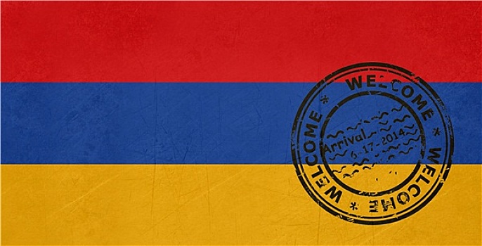 欢迎,亚美尼亚,旗帜,护照