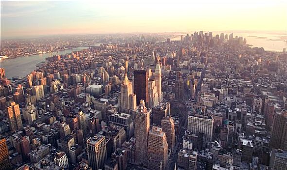 美国,纽约,曼哈顿,风景,帝国大厦,夜光