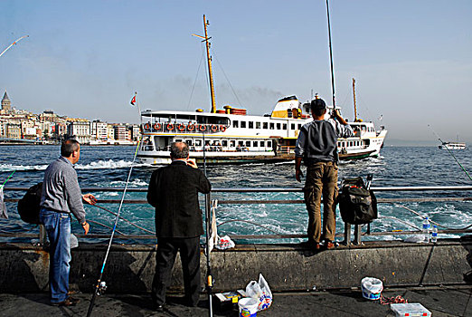港口,渡轮,博斯普鲁斯海峡,伊斯坦布尔,土耳其