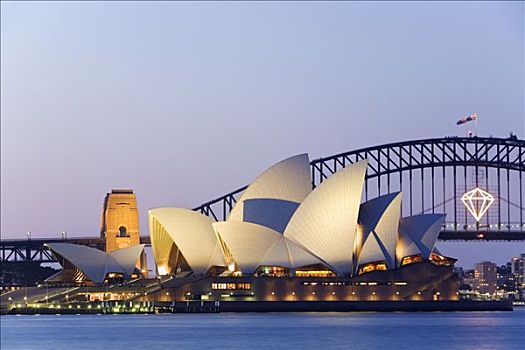 澳大利亚,新南威尔士,悉尼,黎明,剧院,海港大桥
