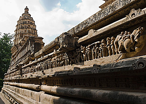 雕塑,墙壁,庙宇,克久拉霍,地区,中央邦,印度