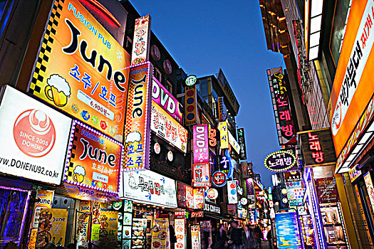 商业,广告牌,市场,首尔,韩国