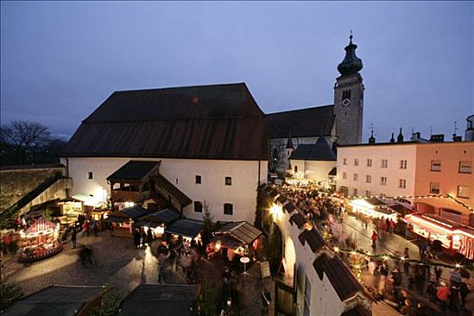 圣诞市场,旅店,上巴伐利亚,巴伐利亚,德国,欧洲