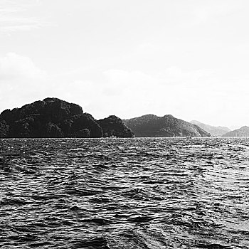 模糊,菲律宾,风景,船,太平洋,海洋,岛屿,背景