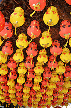 彩色,灯笼,中国寺庙,槟城,马来西亚