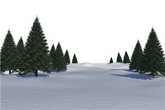 白色,雪景,树