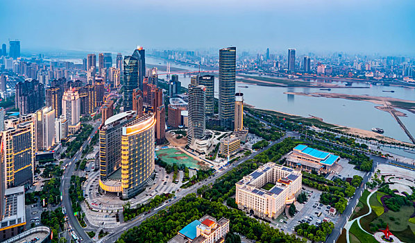 俯瞰南昌城市建筑景观