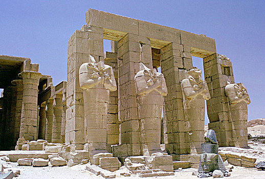 雕塑,正面,拉美西斯二世神殿,路克索神庙,底比斯,埃及,艺术家