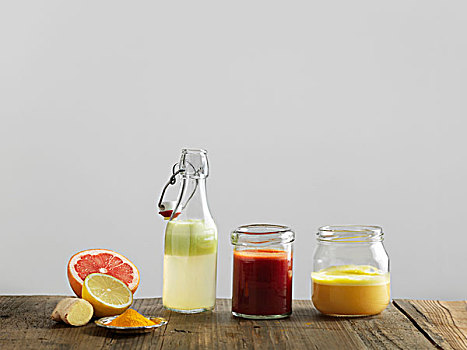水果,冰沙,玻璃瓶,白色背景