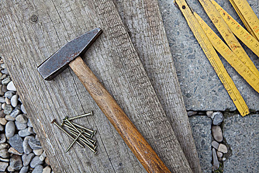 锤子,折叠,规则,木质,木板