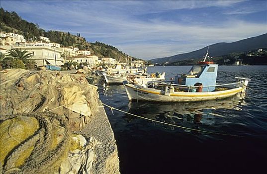 渔船,港口,岛屿,希腊