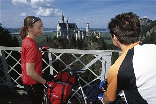 城堡,新天鹅堡,国王,旅游,旧天鹅堡,巴伐利亚,德国