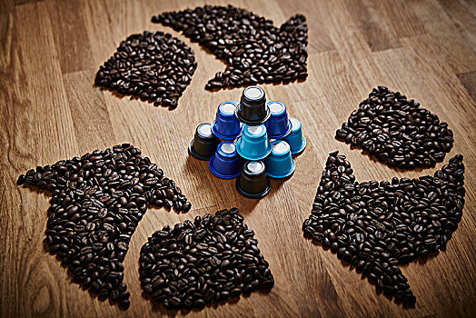 咖啡豆,循环标志,塑料制品,咖啡