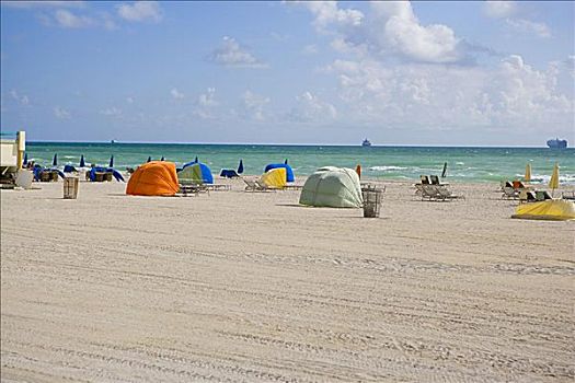 帐篷,海滩,南海滩,迈阿密海滩,佛罗里达,美国