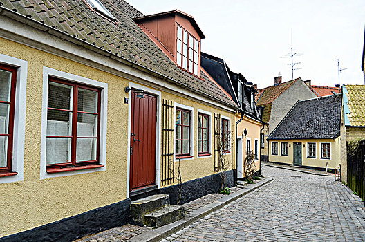 户外,住宅建筑,鹅卵石,街道,哥本哈根,丹麦