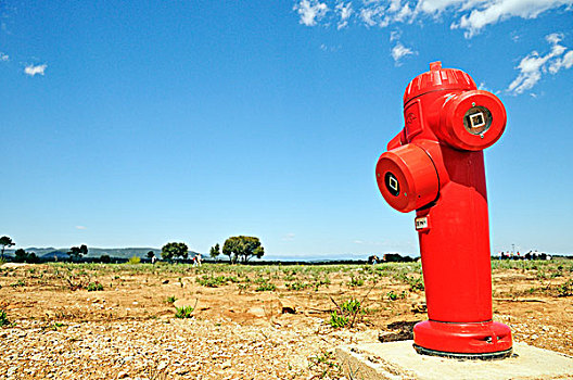 法国,红色,消防栓,草原
