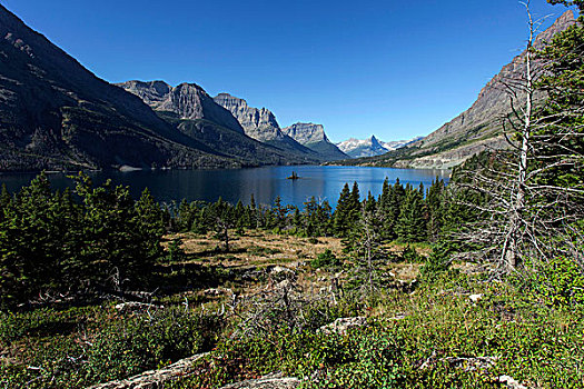 圣玛丽湖,冰川国家公园,蒙大拿,美国,北美