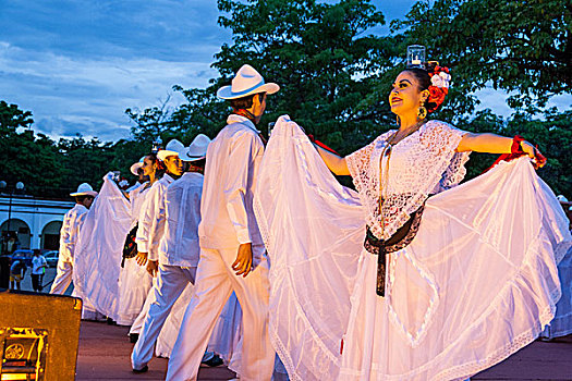 墨西哥,恰帕斯,舞者,娱乐,一堆,中心,一个,晚间