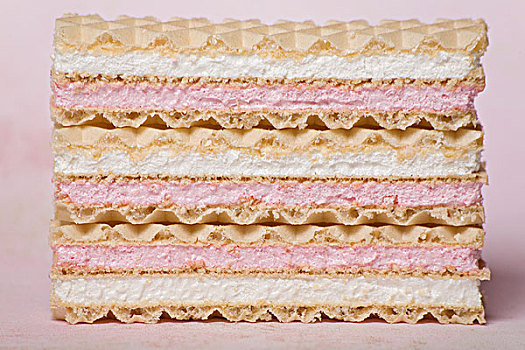华夫饼,粉色,白色,填充