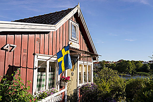瑞典,房子,旗帜,南方