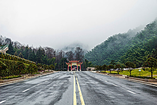 安徽省黄山国家地质公园牌坊建筑景观