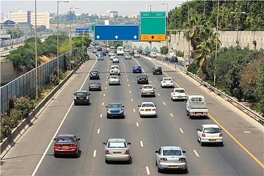 交通,高速公路,高峰时间,特拉维夫,以色列